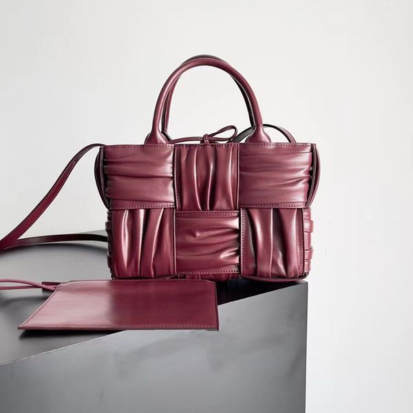 10A Retro Mirror Quality Designer Genuine Leather Women Bag Simple Ruffled Tofu Mini Tote Fashion Shoulder Messenger Handbag Multicolor