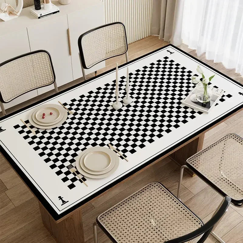 Dining Decoration Accessories Chessboard Grid TabPVC Coffee Simple Table Cloth TableCushion LD7B01