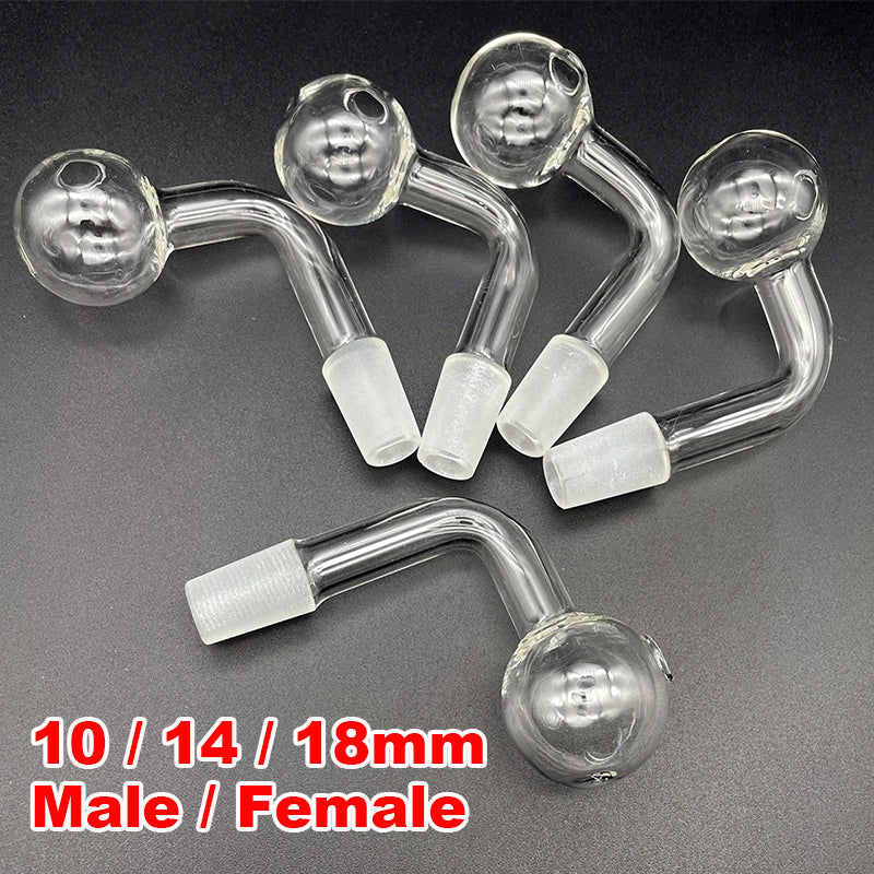 USA Stock Oil Burner Glass Pipe 10mm 14mm 18mm Male Female Thick Pyrex Glass Bubbler Tube for Smoking Water Pipes Dab Rigs Accessories