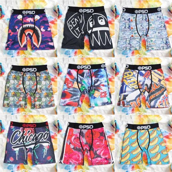Underpants Men Underwear Boxers Printed Man Boxershorts Summer Breathable Mens Panties Lingerie Plus Size Boxer Briefs H241120JSB0