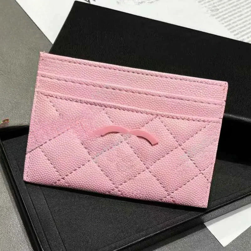 Women CardHolder Ava Designer Wallet Id Coin Cowhide Leather Fashion Key Pouch Mens Card Holders Zippy Purses Chain Money Wallets Keychain