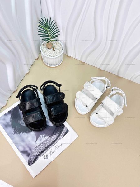New baby Sandals Geometric stitching summer Kids shoes Cost Price Size 26-35 Including box Logo decoration leather Child Slippers