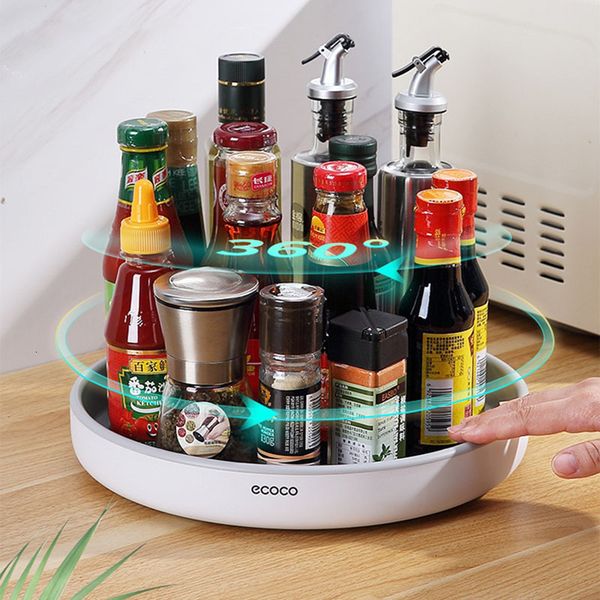 Other Kitchen Storage Organization 360° Rotating Spice Rack Organizer Seasoning Holder Tray Lazy Susans Home Supplies for Bathroom Cabinets
