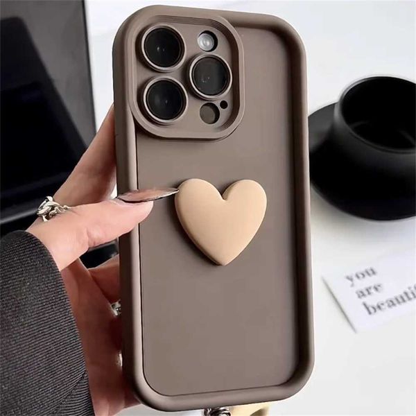 Cute INS 3D Love Heart Silicone Phone Case For iPhone 11 12 13 14 15 16 Pro Max XS XR 7 8 Plus SE Shockproof Candy Cover Z240914