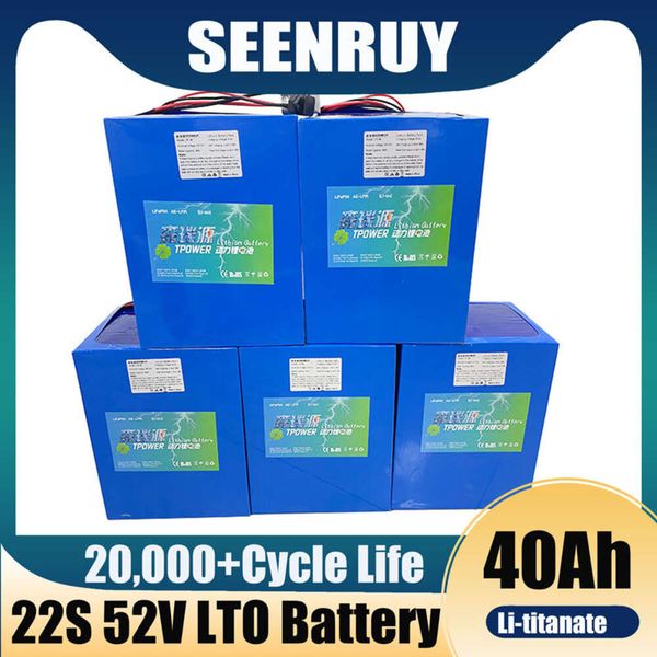 5pcs-lot 52V 40AH Lithium Titanate Battery Pack BMS 22S 2.4V LTO Battery for 4000W Inverter Solar System Bike Scooter E Cart