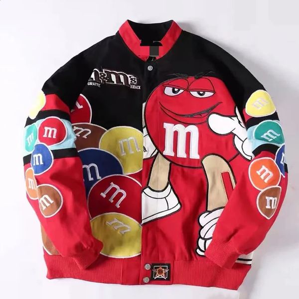 Autumn And Winter American Trendy Couple Wear Hip-Hop Embroidered Jacket Loose Stand-Up Collar Baseball Uniform Casual Jacket 240723