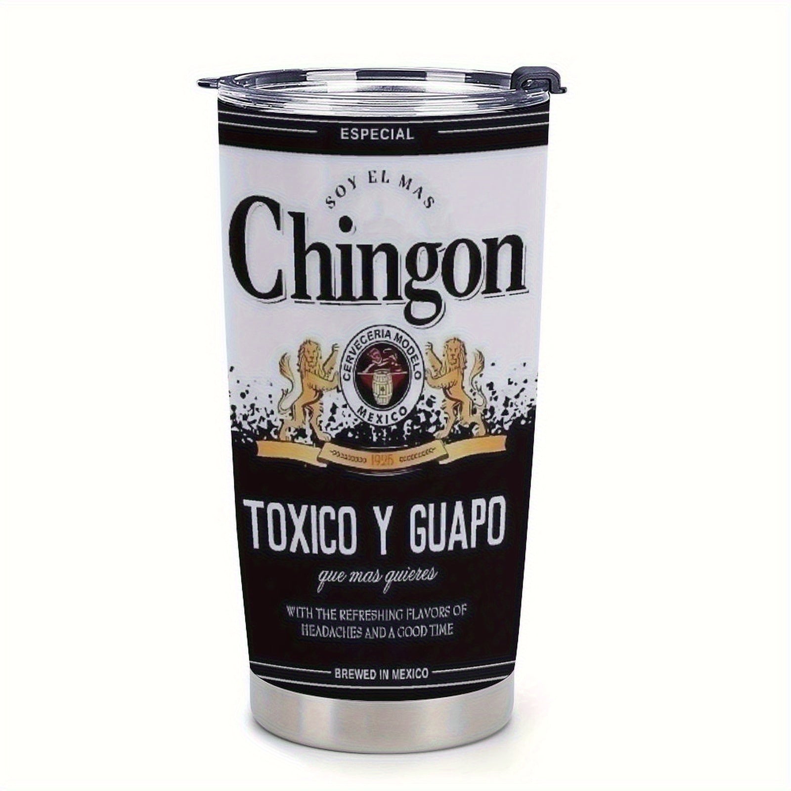 TEMU 1pc Heavy-duty Vacuum Insulated Cup - Hot For Hours- Drinks Fast, Spill-proof Lid, Black & Metallic - Coffee, Tea, Cold Beverages - Ideal Gift