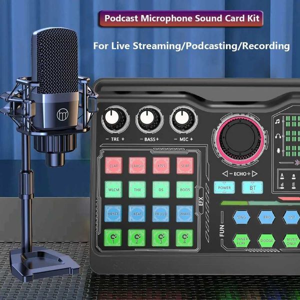Microphones Zealsound Professional Podcast Microphone SoundCard Kit for PC Smartphone Laptop Computer Vlog Recording Live Streaming YouTube