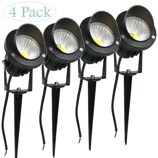 Garden light outdoor 4PCS 220V 110V LED lawn light 12V waterproof peak bulb 3W 5W 10W landscape IP65 road spotlight X241102