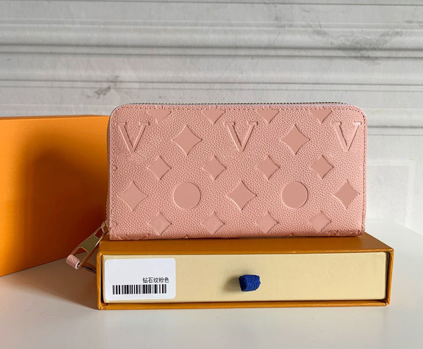 Fashion designer wallet luxury zippy purses womens wallets high-quality embossed flower letters credit card holders ladies zipper money clutch bags