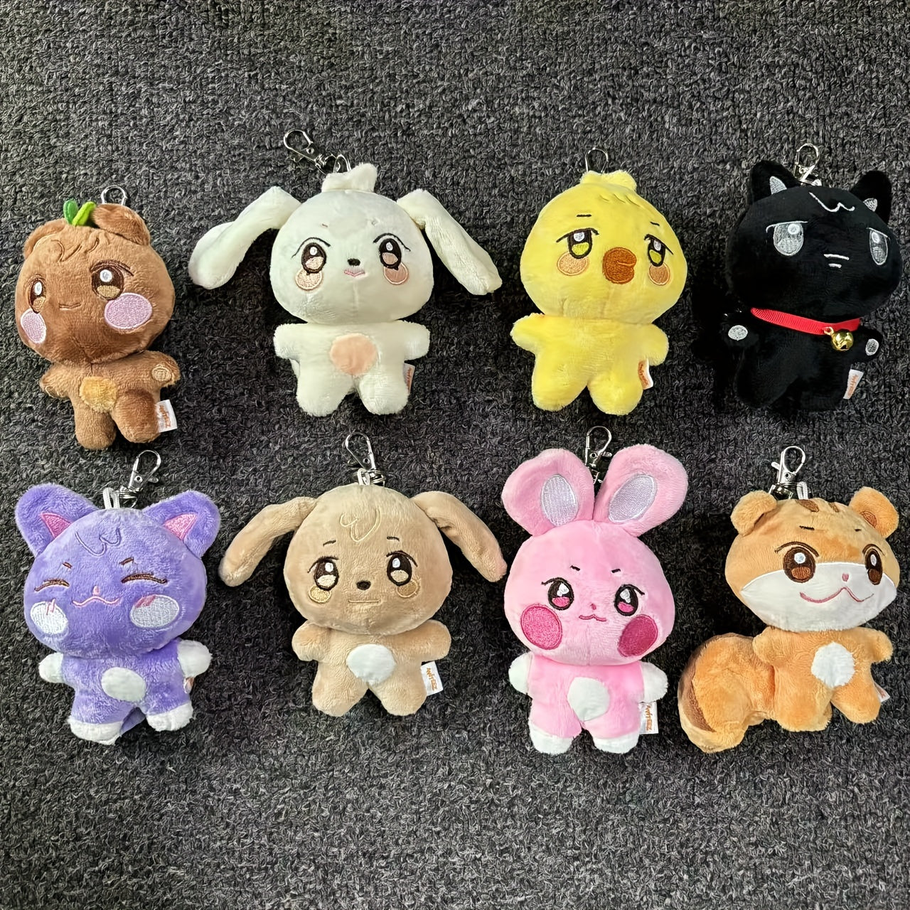 TEMU 1pc-8pcscute Pop-up Doll Keychain - Plush Cartoon Pendant, Fashionable Bag Accessory For Kpop Fans