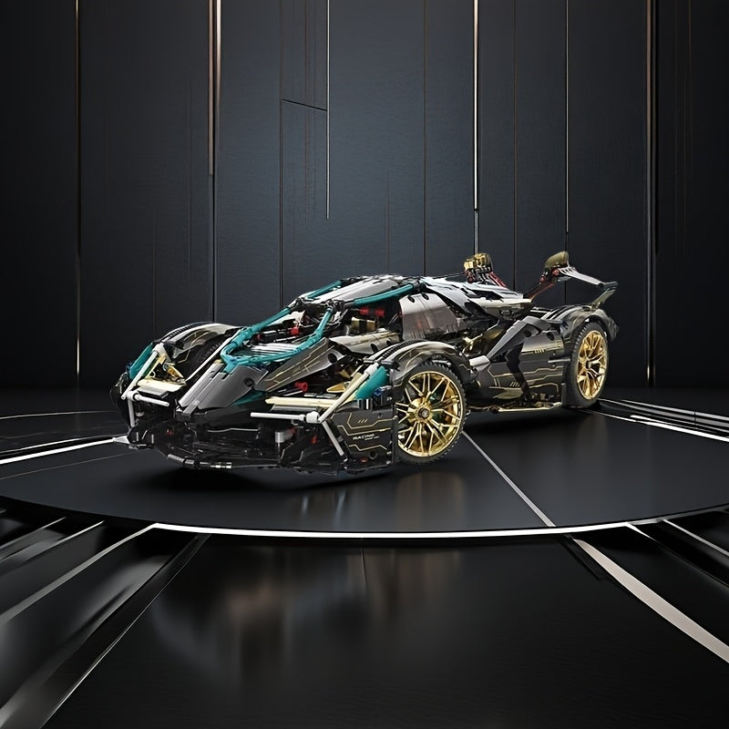 TEMU A Supercar Model Building Block Toy Set, Abs Plastic Stackable Building Block Toy Set, Easy To Surprise The , Decoration Items,