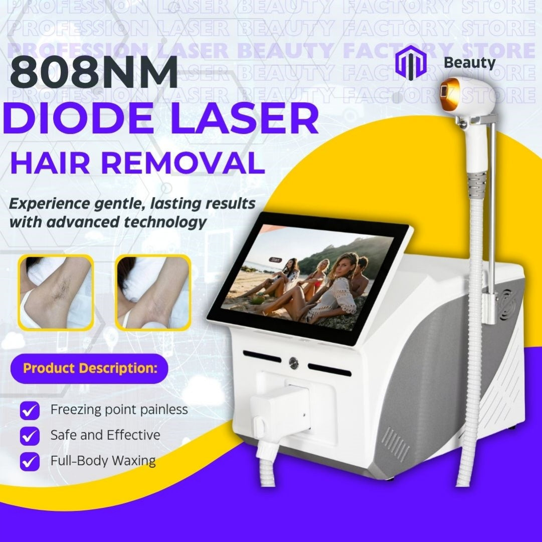 Diode Laser Hair Removal Equipment Ice Cooling System Fast Painless Permanent Hair Removal Machine For Beauty Salon Spa Treatments