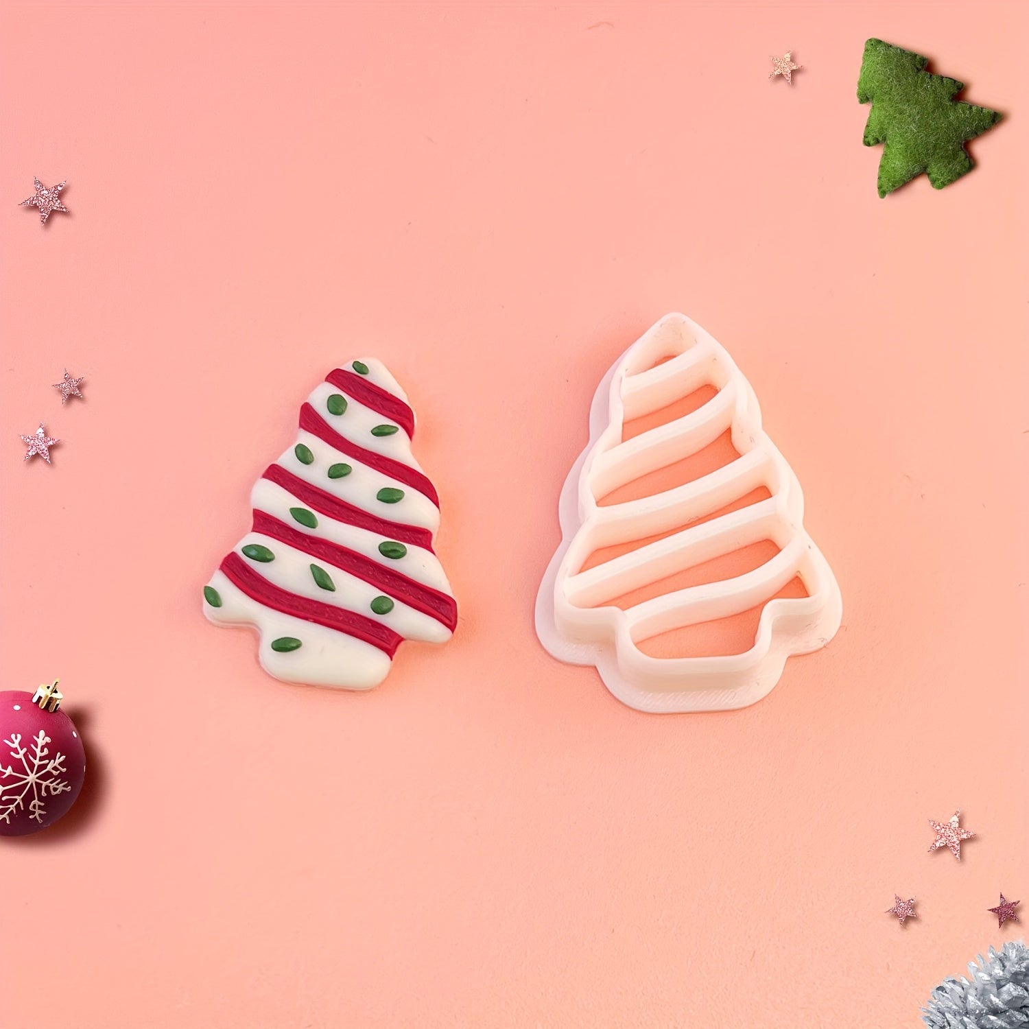 TEMU Christmas Tree Polymer Clay Earrings Cutting Mold Polymer Clay Jewelry Diy Hand Tool Design