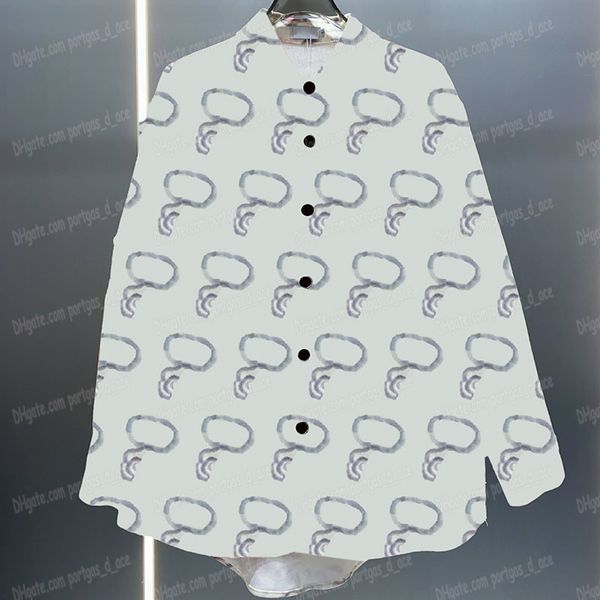 Luxury Floral Shirt For Women Designer Printed Denim Shirts Long Sleeved Elegant Ladies Blouse Button Up Casual Outerwear