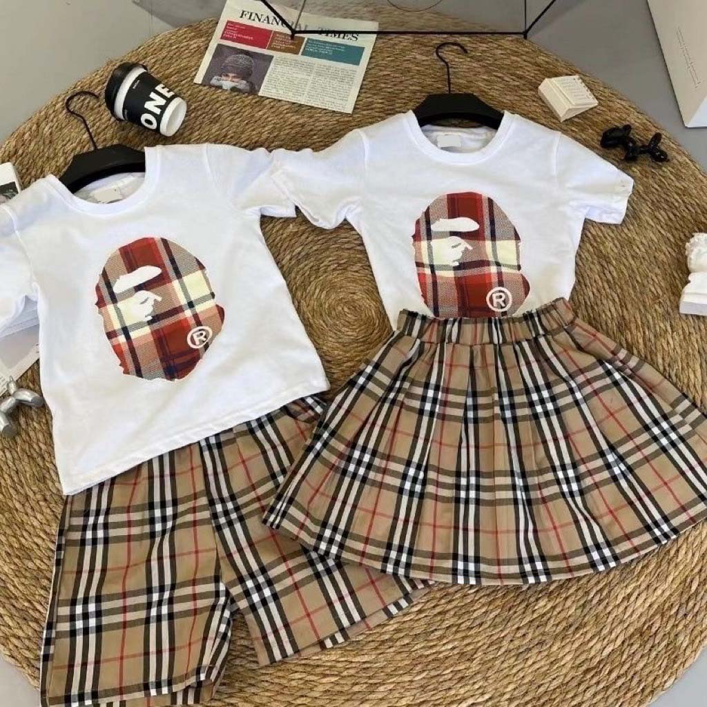 Designer Kids Suit Luxury Children Clothing Sets Classic Brand Classic Boys Girls Shorts Skirts Suits High Quality Suits -8 Summer Child Clothes DZD