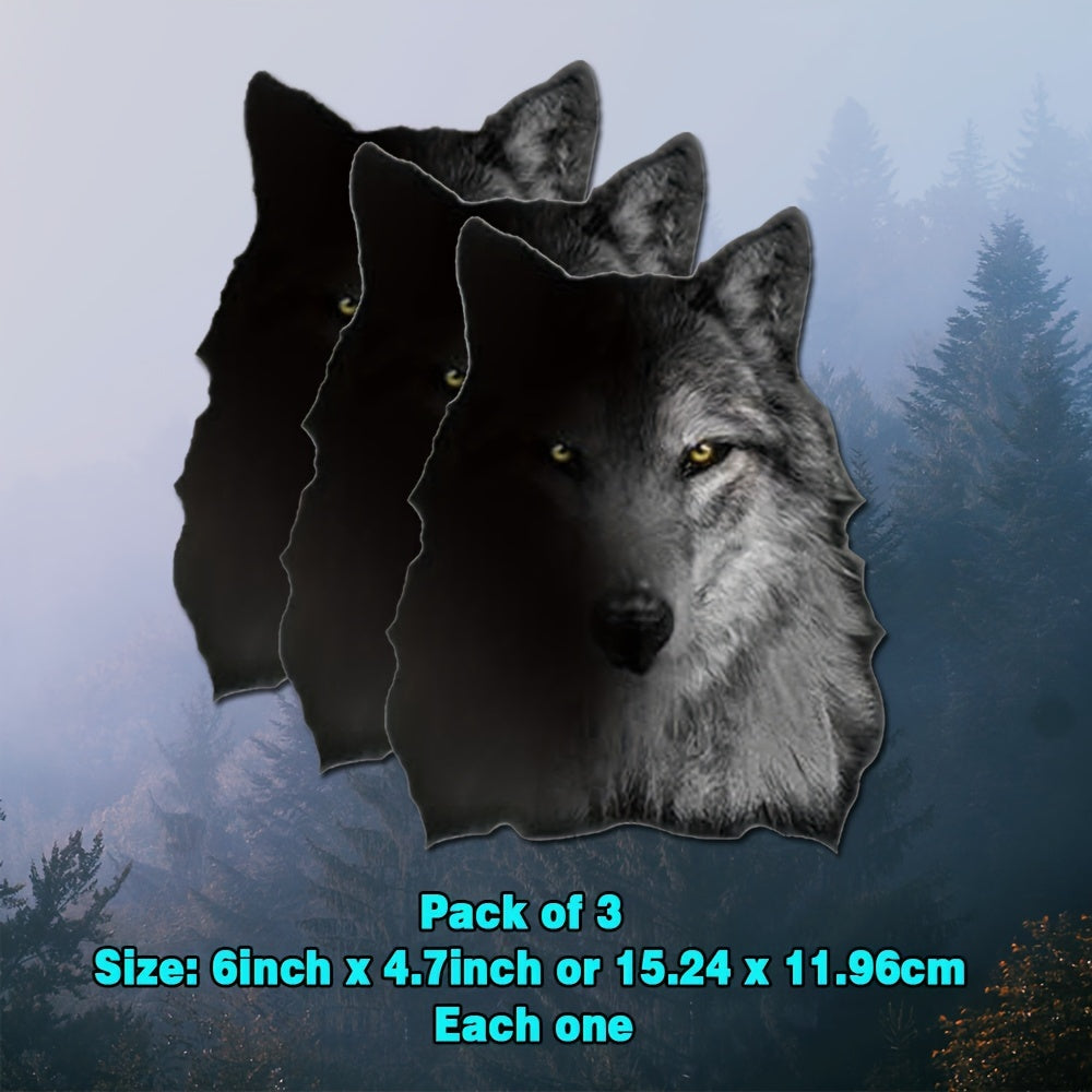 TEMU (3pcs) Wolf Sticker Car Decals, Vinyl Wolf Decal, Wolf Car Sticker, Wolf Car Decals, Vinyl Sticker Decal, Wolf Window Decal For Car Truck, Love
