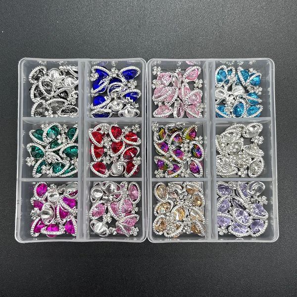 1Box Planet Cross Nail Charms Jewelry Nail Parts Gem Stones Crystal Rhinestones Nail Art Decoration Accessories 241223