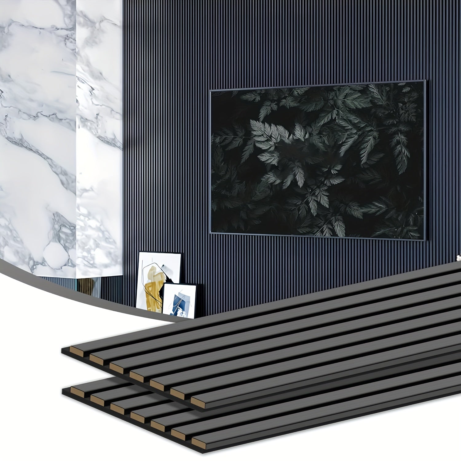 TEMU Jmhud 2 Pack 94.5"×11" Wall Panels For Interior Wall Decor, Wood Panels For Wall And Ceiling, 3d Wood Slat Wall Panel-fluted Sound Absorbing