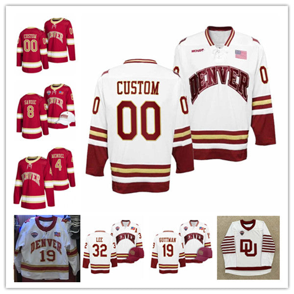 Custom Denver Pioneers DU College Hockey Jersey Massimo Rizzo Jack Devine Carter King Zeev Buium Boston Buckberger Sean Behrens McKade Webster Shai