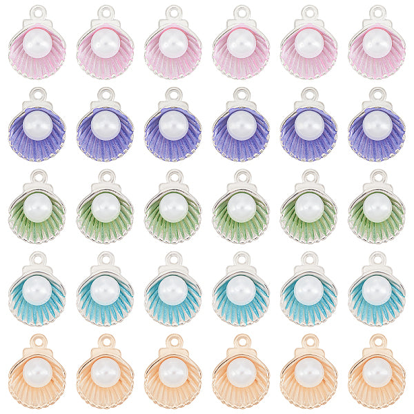 60pcs 5 Farben Legierung Emaille Charms