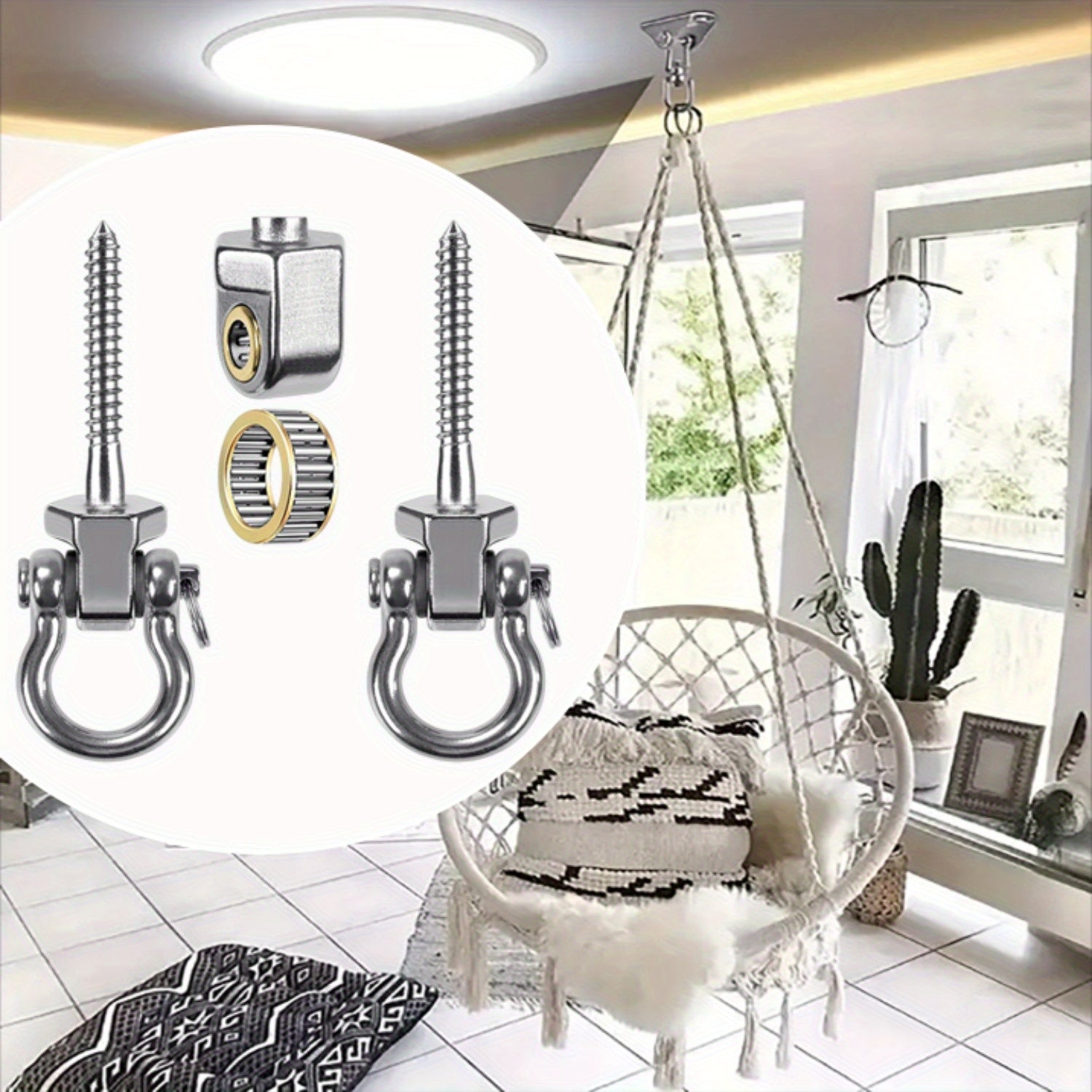 TEMU 2pcs Swing Brackets Rust Proof Bearings Hangers For Patio, Gym