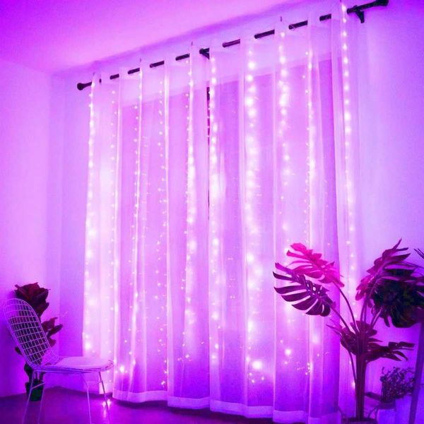 3M-4M-6M Curtain LED String Lights Christmas Decoration Remote Control Holiday Wedding Fairy Garland Lights Bedroom Outdoor Home zyc241120