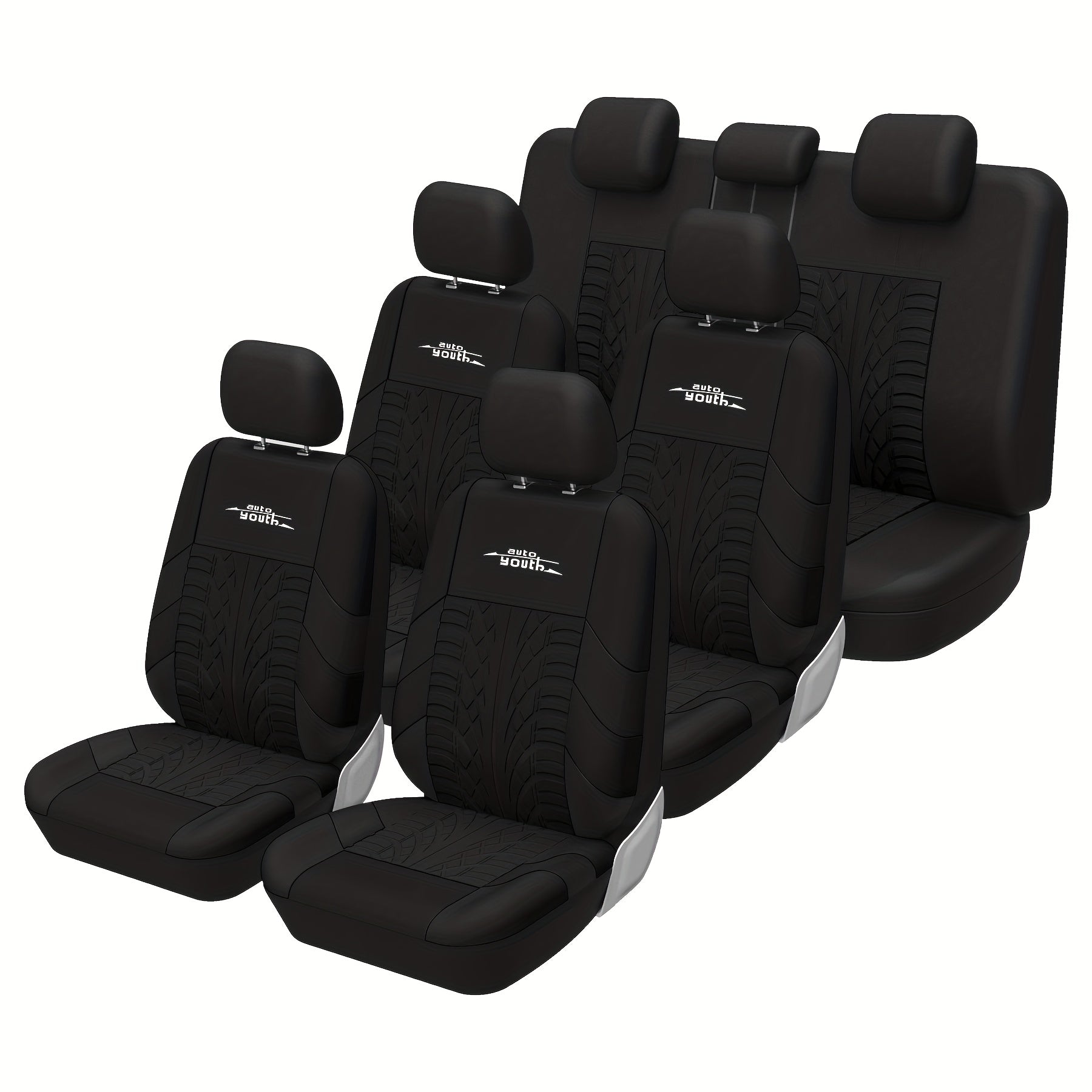 TEMU Pu Material Universal Car Seat Covers, Suitable For 7-seater Vehicles