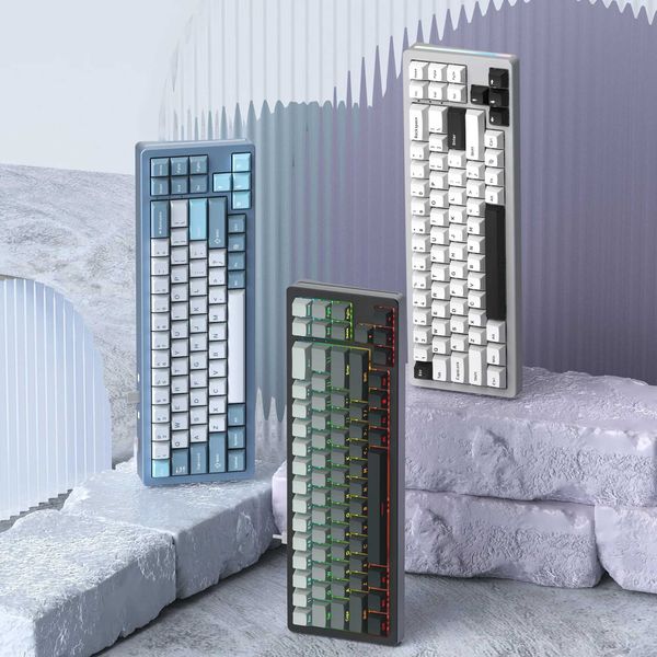 Keyboards Womier S-K71 the third mock examination mechanical keyboard gasket 68% all aluminum keyboard heat exchange RGB backlight game keyb