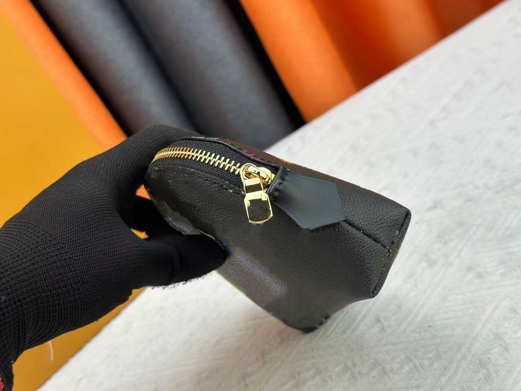 Designer wallet luxury pull classic key box leather wallet clip makeup bag coin purse with box dustproof bag fashion classic luxury makeup bag