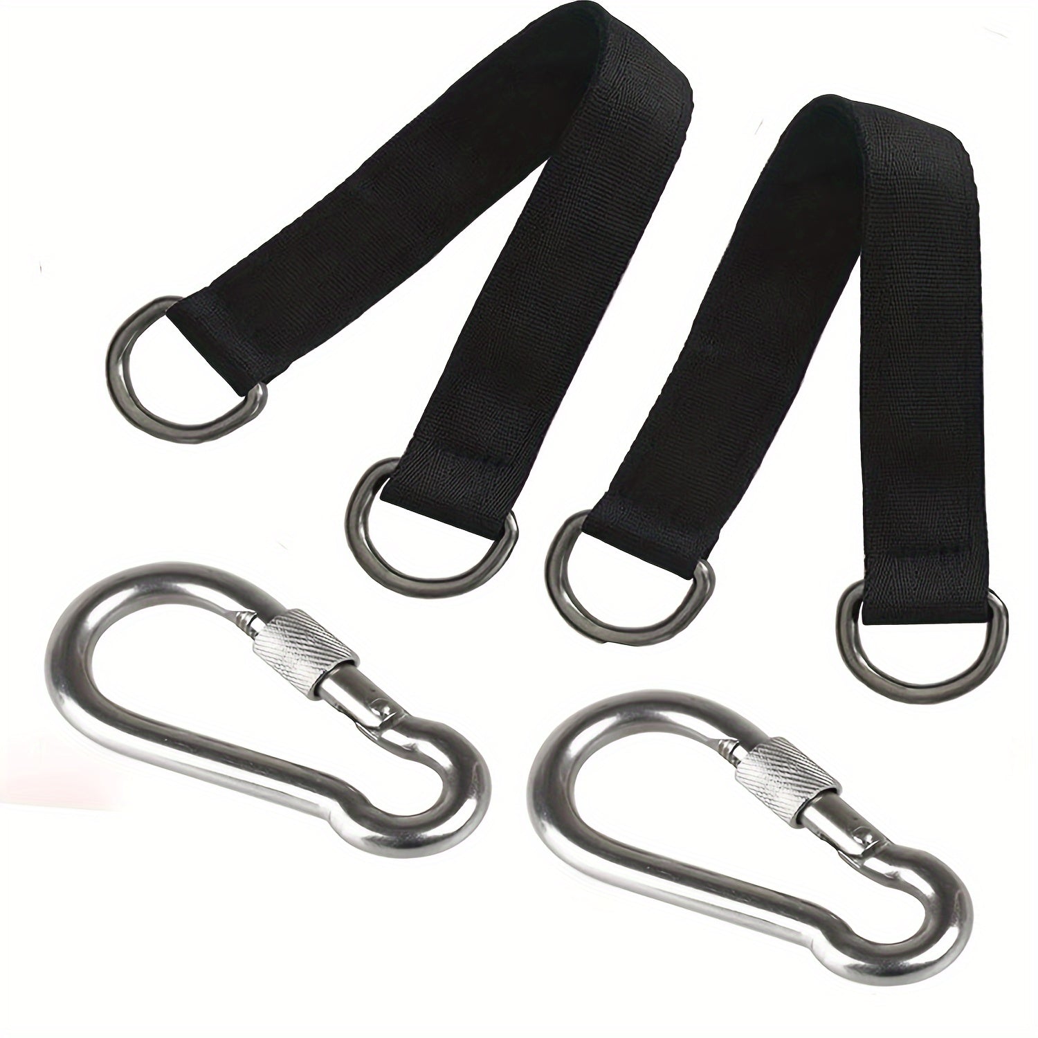 TEMU 4pcs Heavy-duty Polyester Swing Straps With Safety Locking & Carry Pouch - 1200lb Capacity, 23.6” & 59” Lengths, Sturdy Hooks & Reinforced