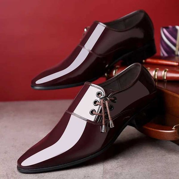Classic Patent Leather Shoes for Men Business Mens Dress Shoes Fi Elegant Oxfords Shoes Mens Wedding Party Shoe 2024 NewXJ250113