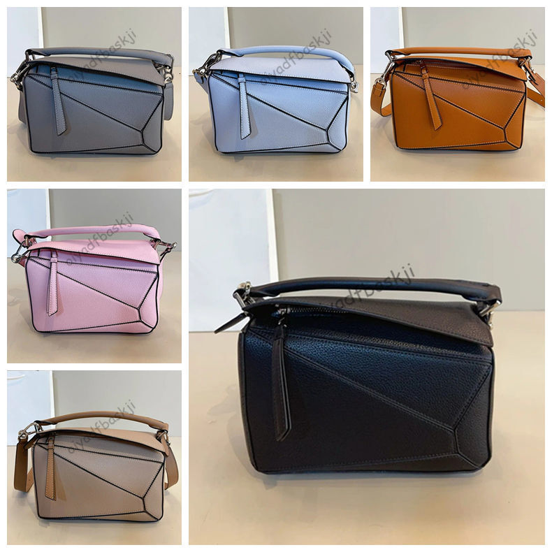Designer Mini Puzzle Bag Luxury Leathe Geometry Handbag Square Handbags College Style Crossbody Shoulder Bags Office Hand Tote Bag 0827