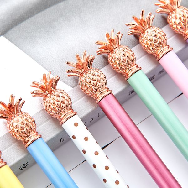 Creative Pineapple Ballpoint Pens Student Writing Ballpoint Metal Business Signatures Pen Office School Supplies Festival Gift BHFF8672