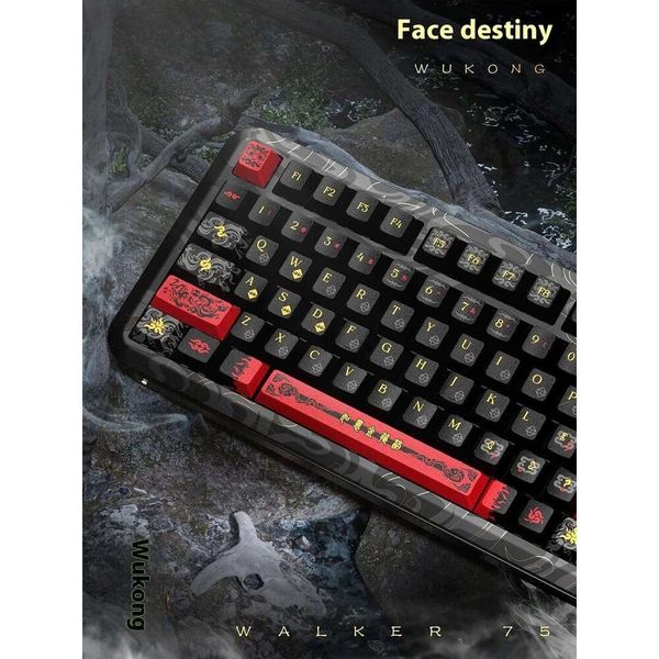 PIIFOX Black Myth Wukong Co branded Customized Thermal Sublimation PBT Original PC Transparent Keyboard Keycaps