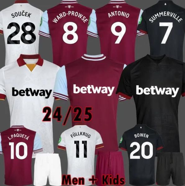 wEsT Soccer Jersey Final Prague 2024 2025 BOWEN RICE UnITeDES SCACA 24 25 HaMES Football Shirts BENRAHMA ANTONIO FORNALS LANZINI PAQUETA Men