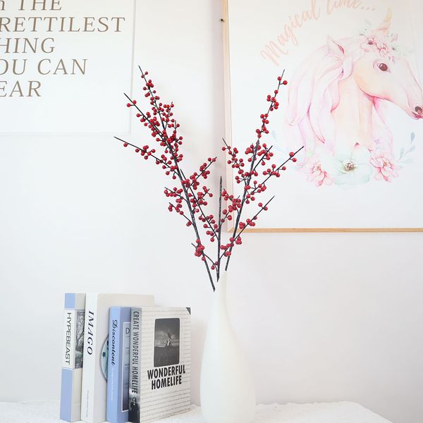 Spot Simulation Of Fortune Fruit, Red Fruit, Home Decoration, Festive Atmosphere, Living Room, Dining Table, Flower Arrangement, Fake Tree B