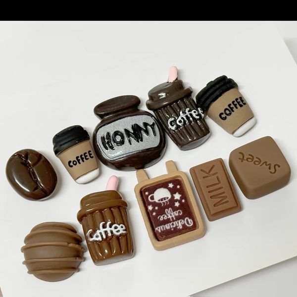 10pcs Coffee Chocolate Simulated Food Refrigerator Magnets Kawaii Whiteboard Stickers 241228
