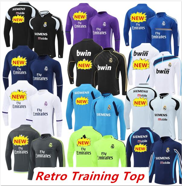 REALs Madrid Retro tracksuit top 2003-2018 Madrid football retro style sportswear Adult breathable and sweat wicking sportswear RAUL Ronaldo R.CARLO