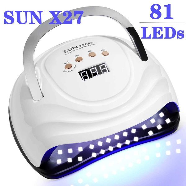 SUN X27 MAX 380W LED UV Light Dryer for Nails Gel Polish with 81LEDs 4 Timer Setting Auto Sensor Professional Gel Nail Lamp Y240801