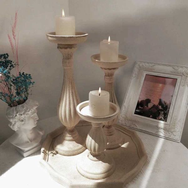 Candle Holders Wood Natural Candlesticks Home Tables Centerpieces Decoration Craft DIY Candle Holder Luxury Romantic Wedding Decoration J241