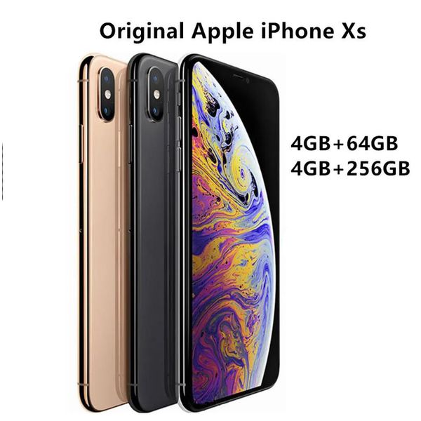 Original Refurbished Unlocked iPhone XS Cell Phones 5.8inch with Face id 4GB RAM 64-256GB ROM Smartphones 12MP Mobile Phones With Box