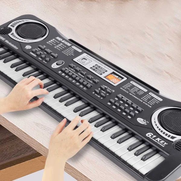 Noisemaker Toys Chriyungel Kids Electronic Piano Keyboard with Microphone 61 - 37 Keys Organ Musical Instrument Toy Gift for Child Beginners
