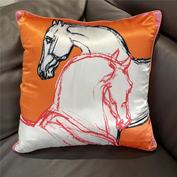 Cushion decoration pillowcase silk luggage design checkered horse sofa rocking chair car cushion cover home decoration fashional-1