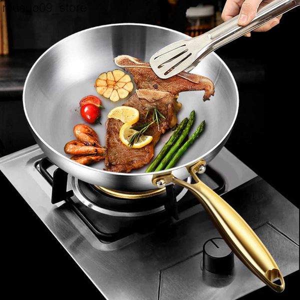 Other Cookware 316 Steel Pan Wok Pan Nonstick Fried Gas Stove Pot General Saucepan Cookware L240910
