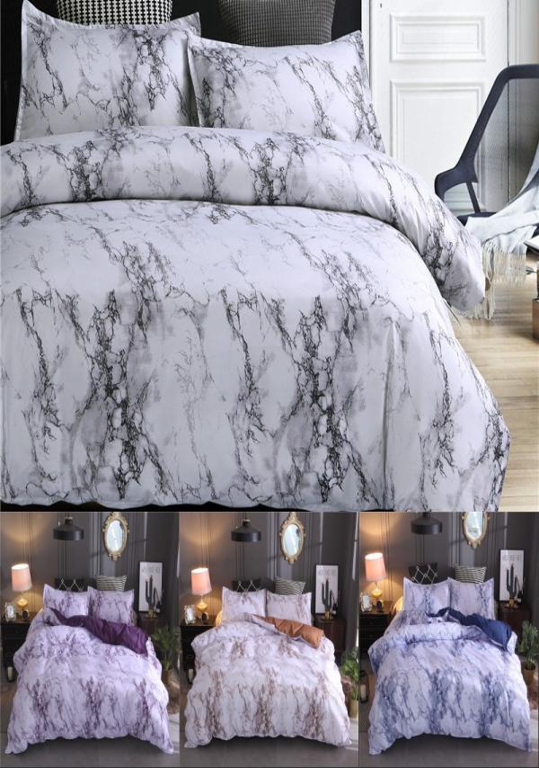 Marble Pattern Bedding Sets Polyester Bedding Cover Set 23pcs Twin Double Queen Quilt Cover Bed linen No Sheet No Filling4392024