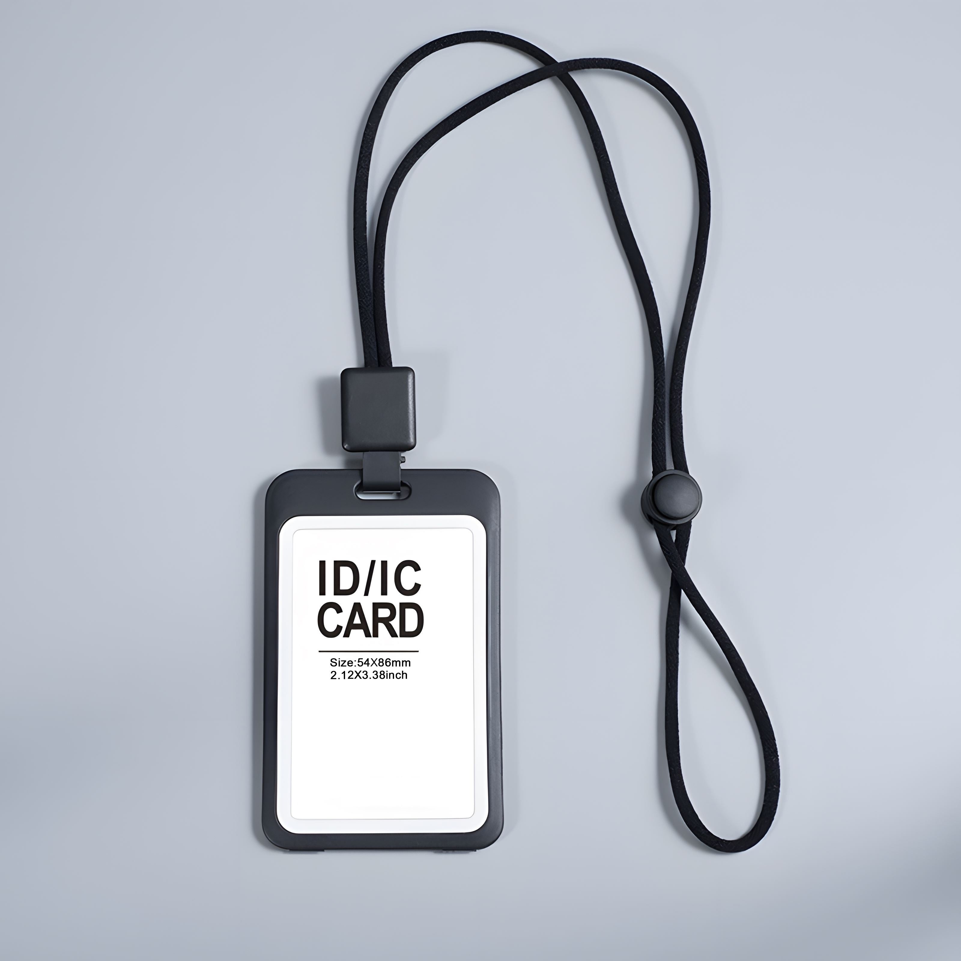 TEMU 1 Set Double-sided Transparent Id Card Holder With Lanyard - Pp Material, Adjustable Stretchable Chest Card Badge For Work, Exhibition, And