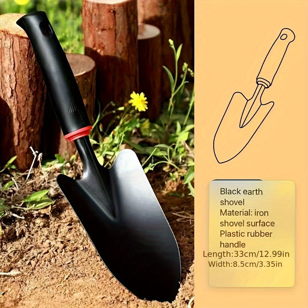TEMU Gardening Shovel: A Home - Use Tool For Planting Flowers And Succulents, With A Black Rubber Handle And An