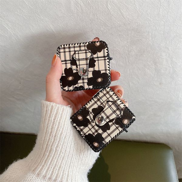 ddmygifts Black flower suitable for Pro1-2-3 generation Bluetooth wireless headphone cover creative button protection case A