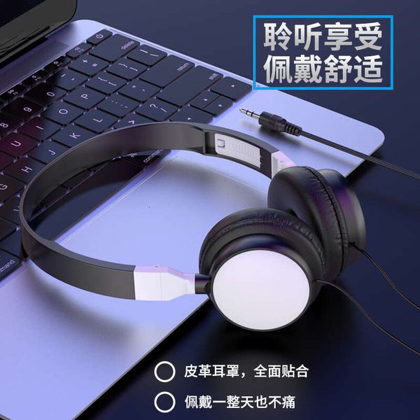 Head mounted electronic keyboard wired headphones, computer office online course training headphones